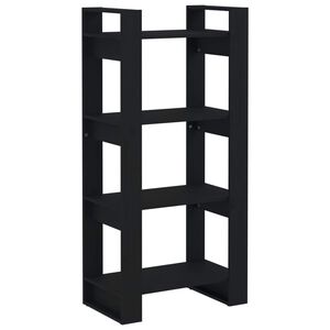 vidaXL Biblioth&egrave;que/S&eacute;parateur de pi&egrave;ce Noir 60x35x125 cm Bois massif