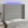 vidaXL T&ecirc;te de lit &agrave; LED Gris clair 93x16x118/128 cm Tissu