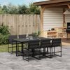 vidaXL Ensemble &agrave; manger de jardin 7 pcs avec coussins noir textil&egrave;ne