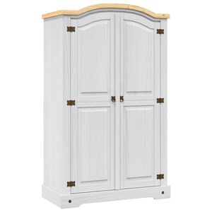 vidaXL Garde-robe avec 2 portes Gamme Corona pin mexicain Blanc
