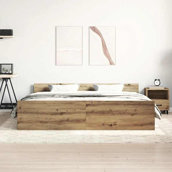 vidaXL Cadre de lit sans matelas chêne artisanal 180x200 cm