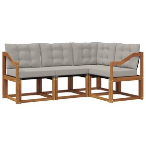 vidaXL Ensemble de canap&eacute;s d'ext&eacute;rieur 4 pc Gris Naturel et Clair