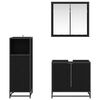 vidaXL Ensemble de mobilier de salle de bain 3 pcs Ch&ecirc;ne noir