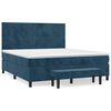vidaXL Sommier &agrave; lattes de lit et matelas Bleu fonc&eacute; 160x200cm Velours