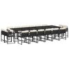 vidaXL Ensemble &agrave; manger de jardin 17 pcs coussins noir r&eacute;sine tress&eacute;e
