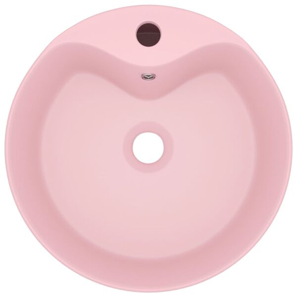 vidaXL Lavabo de luxe avec trop-plein Rose mat 36x13 cm Céramique