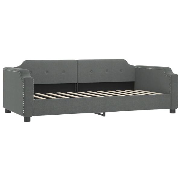 vidaXL Lit de repos sans matelas gris fonc&eacute; 90x200 cm tissu