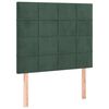 vidaXL T&ecirc;te de lit &agrave; LED Vert fonc&eacute; 80x5x118/128 cm Velours