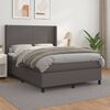 vidaXL Sommier &agrave; lattes de lit avec matelas Gris 140x190 cm Similicuir