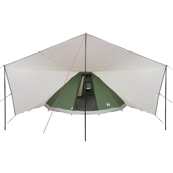 vidaXL Tente Tipi familiale avec toit Vert et beige 510 x 690 x 330 cm