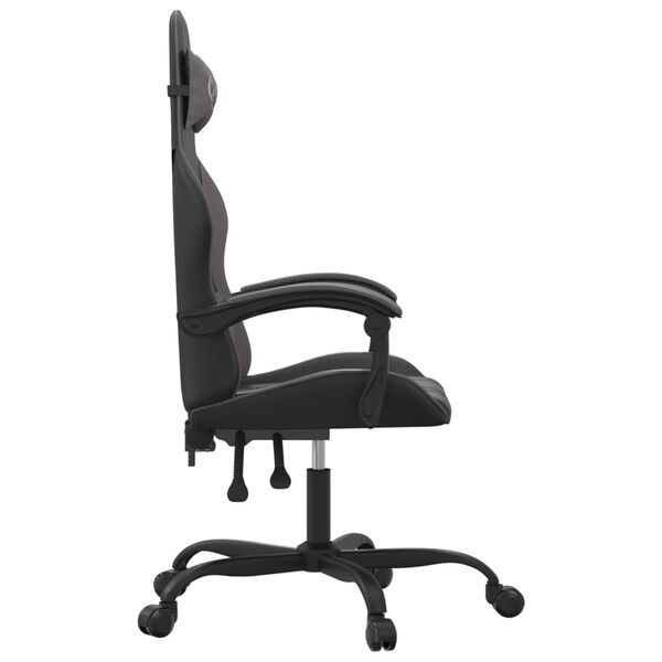 vidaXL Chaise de jeu Noir et gris Similicuir