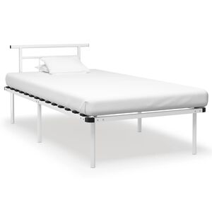vidaXL Cadre de lit sans matelas blanc m&eacute;tal 100x200 cm