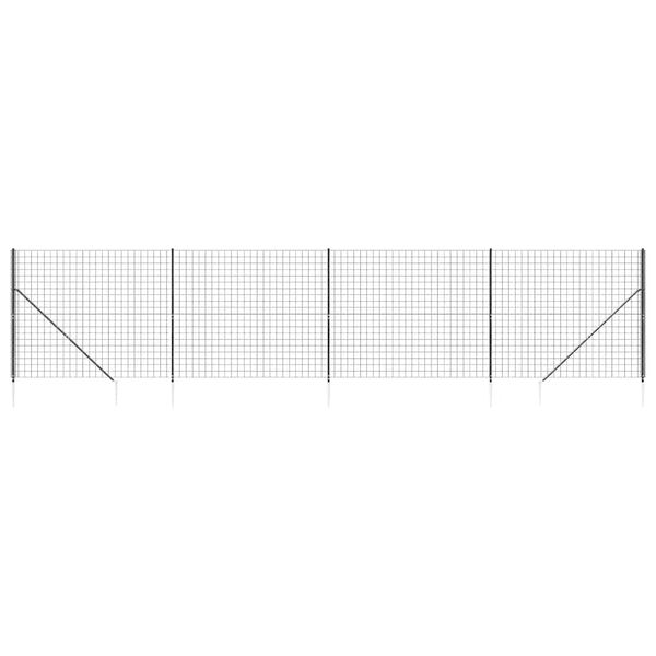 vidaXL Cl&ocirc;ture en treillis m&eacute;tallique et ancrage anthracite 1,6x10 m