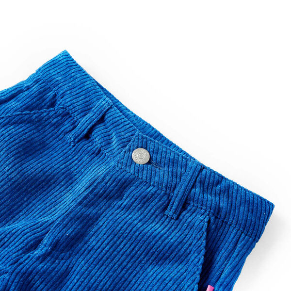 Pantalons pour enfants velours côtelé bleu cobalt 92