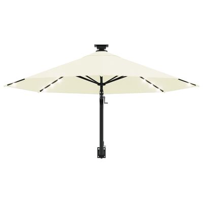 vidaXL Parasol mural de jardin avec LED 300 cm sable