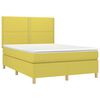 vidaXL Sommier &agrave; lattes de lit et matelas et LED Vert 140x200 cm Tissu