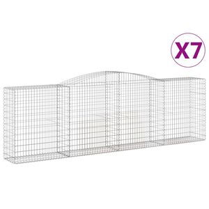 vidaXL Paniers &agrave; gabions arqu&eacute;s 7 pcs 400x50x120/140 cm Fer galvanis&eacute;