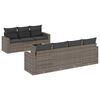 vidaXL Salon de jardin 8 pcs avec coussins gris r&eacute;sine tress&eacute;e
