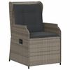 vidaXL Chaises inclinables de jardin lot de 2 et coussins gris rotin