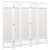 vidaXL Cloison de s&eacute;paration 5 panneaux Cr&egrave;me 175x165 cm Tissu