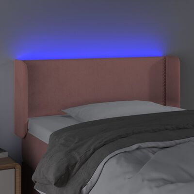 vidaXL Tête de lit à LED Rose 83x16x78/88 cm Velours