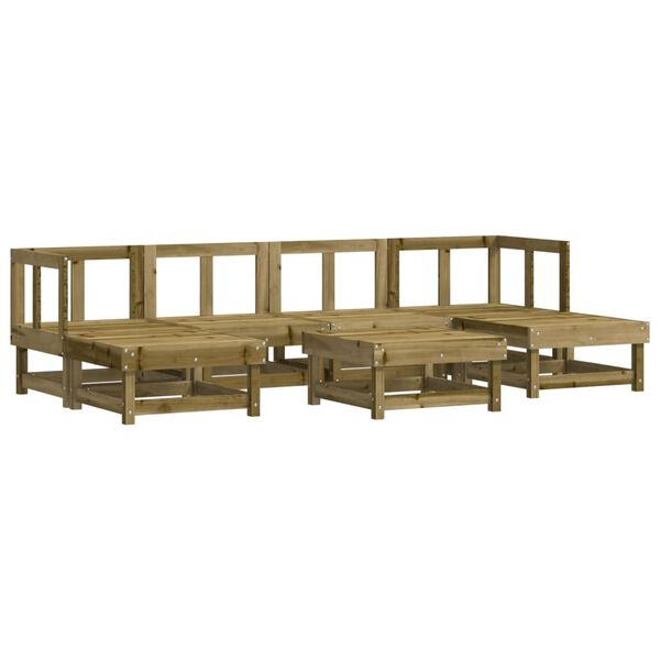 vidaXL Salon de jardin 7 pcs bois de pin impr&eacute;gn&eacute;