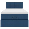 vidaXL Cadre de lit ottoman avec matelas bleu 90x190 cm tissu