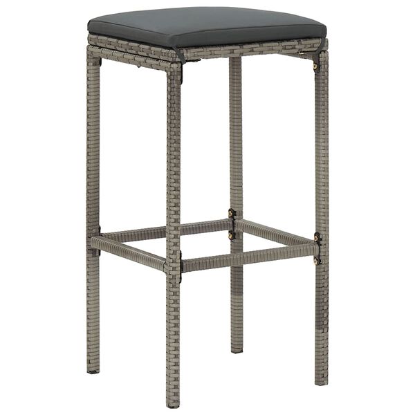 vidaXL Ensemble de bar de jardin 5 pcs gris bois massif acacia rotin