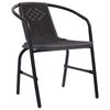 vidaXL Ensemble de salle &agrave; manger pour jardin 7 pcs Noir