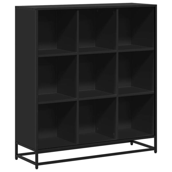 vidaXL Biblioth&egrave;que noir 97,5x33x107,5 cm bois d'ing&eacute;nierie et m&eacute;tal