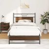 vidaXL Cadre de lit sans matelas ch&ecirc;ne marron 107x203 cm