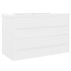 vidaXL Armoire d'&eacute;vier avec lavabo int&eacute;gr&eacute; Blanc Agglom&eacute;r&eacute;