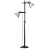 vidaXL Lampadaire avec 2 abat-jour Argenté E27 Fonte