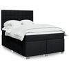 vidaXL Sommier &agrave; lattes de lit avec matelas Noir 140x200 cm Tissu