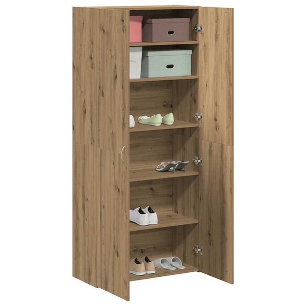 vidaXL Armoire &agrave; chaussures ch&ecirc;ne artisanal bois d'ing&eacute;nierie