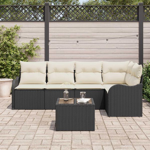 vidaXL Ensemble de canap&eacute; de jardin 6 pcs Marron polyrotin