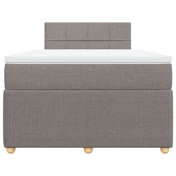 vidaXL Sommier &agrave; lattes de lit avec matelas Taupe 120x200 cm Tissu
