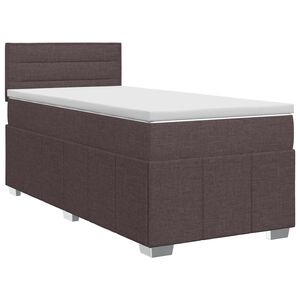 vidaXL Lit boxspring avec matelas Marron fonc&eacute; 90 x 200 cm Tissu