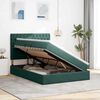 vidaXL Lit avec rangement et LED Vert fonc&eacute; 140 x 190 cm Velours