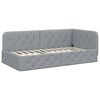 vidaXL Cadre de lit d'angle avec matelas Gris clair 90 x 200 cm tissu