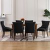 vidaXL Chaises &agrave; manger lot de 6 noir tissu