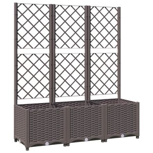 vidaXL Jardini&egrave;re avec treillis Marron 120 x 40 x 136 cm PP