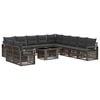 vidaXL Ensemble de canap&eacute; de jardin 12 pc Gris et Gris fonc&eacute; polyrotin