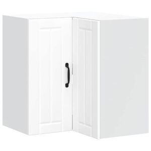 vidaXL Armoire d'angle murale de cuisine Lucca blanc bois d'ing&eacute;nierie