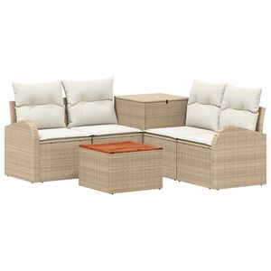 vidaXL Ensemble de Canap&eacute;s 6 pc Beige et blanc cr&egrave;me