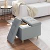 vidaXL Pouf de rangement avec coussin Gris clair 60 x 60 x 45 cm tissu