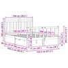 vidaXL Cadre de lit Cire marron 205,5 x 155,5 x 100 cm