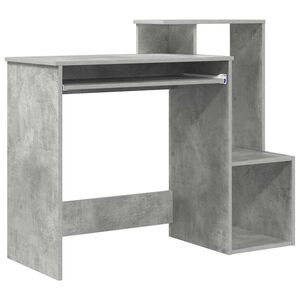 vidaXL Bureau Gris b&eacute;ton 106 x 41 x 88.5 cm Bois d'ing&eacute;nierie