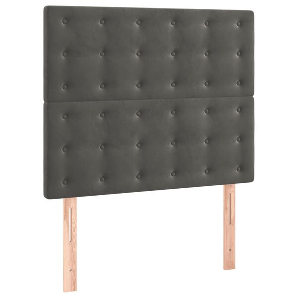 vidaXL T&ecirc;te de lit Gris fonc&eacute; 90x5x118/128 cm Velours