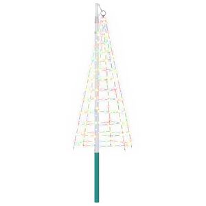 vidaXL Guirlande lumineuse de sapin de No&euml;l avec piquet et m&acirc;t 180 cm